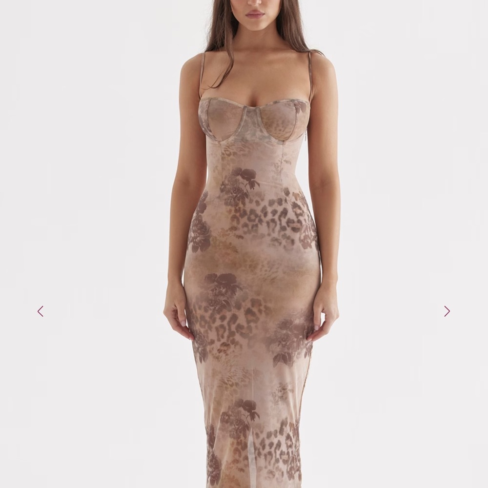 House of CB Aiza Cream Floral Print Maxi Dress